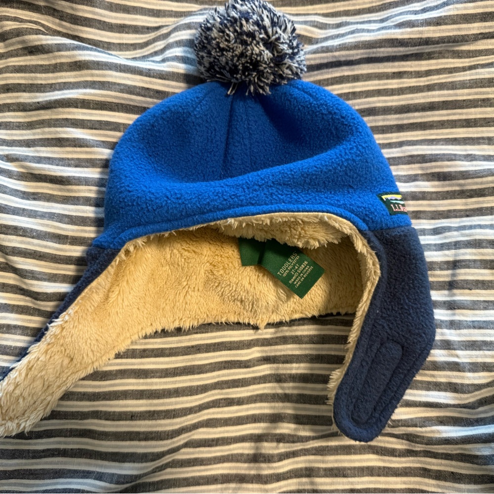 Cozy Blue Fleece LL Bean Toddler Hat